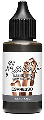 Octopus Fluids Resin Ink ESPRESSO, Alcohol Ink für Epoxidharz und UV-Resin, Resin-Farbe, Harz-Farbe braun, 30 ml