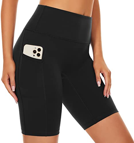 SIMIYA Cycling Shorts Women High Waist Short Leggings with Pockets