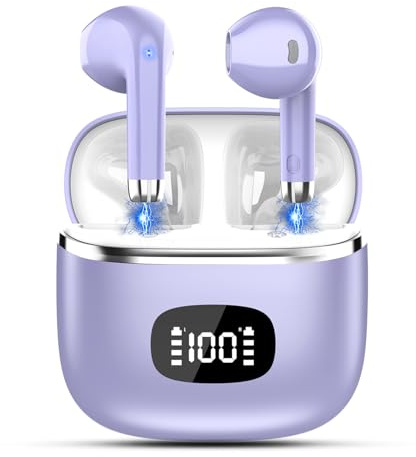 Wireless Earbuds - Bluetooth 5.3 Headphones with 4 ENC Noise Cancelling Mics - HiFi Stereo Deep Bass - 40 Hour Playtime In Ear Earphones - USB C Charging - Perfect for Sports, Work, and Leisure