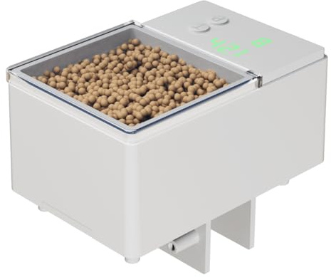 Distributeur Aquarium Automatique Poisson, Mangeoire Automatique Poissons Mangeoire de Vacances sans Colmatage 150ml avec Minuterie LED Résistante à l'humidité pour Nourrir Poissons Tortues
