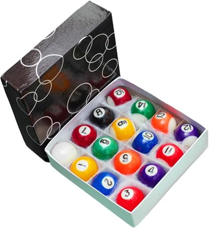 QSTDGVPW 16 Stück Mini-Billardkugeln, kleines Billardkugel-Set, Billardtisch-Zubehör für Spielzimmer, 44MM