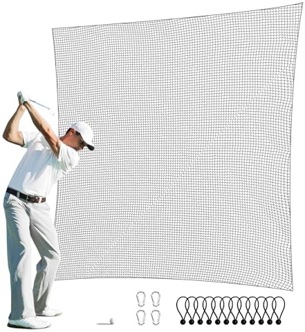 VEVOR Rete da Golf Allenamento 3x3m, Rete da Battuta per Interni per Golf, Baseball, Hockey, Calcio, Rete per Palline in Nylon, Barriera Rete Sportiva per Altalena da Allenamento Solo Rete