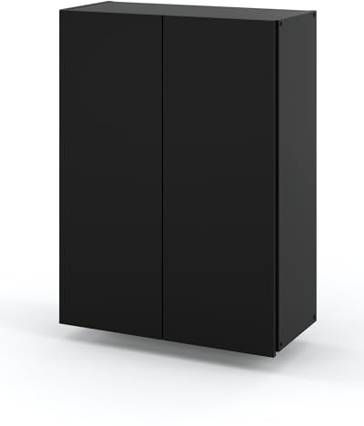 MRBLS_HOME MRBLS Badezimmerschrank (Schwarz Matt) - Hängeschrank Für Bad - Schrank Hängend - Wandschrank Badezimmer - 60 x 80 x 30 cm (B/H/T)