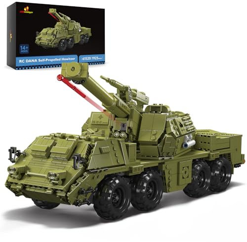 JMBricklayer Kit Carro Armato Militare RC 61520, Camion dell'Esercito della Seconda Guerra Mondiale Kit Veicolo Militare Semovente Obice, Kit per Auto Modello per Regalo per Adulti e Ragazzi