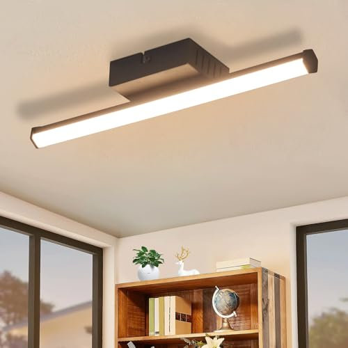 Homefire LED Deckenlampe Flur Deckenleuchte - Schwarz 6W Flurlampe 3000K Warmweiß Küchenlampe Modern Schlafzimmerlampe Linien-Design Deckenbeleuchtung für Küche Schlafzimmer Treppenhaus Wohnzimmer