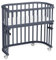 babybay Original Beistellbett aus massivem Buchenholz/kompakt & verwandelbar/Kinderbett Höhe stufenlos verstellbar/mitwachsendes Babybett (schiefergrau lackiert) / inkl. Matratze, Gitter, Rollen