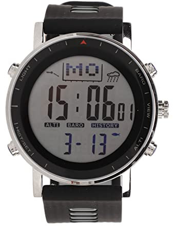 VGEBY Orologio sportivo, impermeabile, altimetro, barometro, termometro, multifunzionale per esterni, orologi per pesca, alpinismo, escursionismo, campeggio (grigio nero)