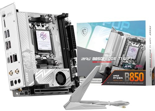 MSI MPG B850I Edge TI WiFi Motherboard, Mini-ITX, ATX - Supports AMD Ryzen 9000/8000/7000 Processors, AM5-90A SPS VRM, DDR5 Memory Boost (8200+MT/s OC), PCIe 5.0 x16, M.2 Gen5, Wi-Fi 7, 5G LAN