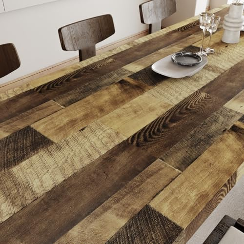 LACHEERY Brun tapet kök trä tapet självhäftande vägg kök 90 cm x 400 cm självhäftande tapet vägg tvättbar vinyl möbelfolie för sovrumsskåp