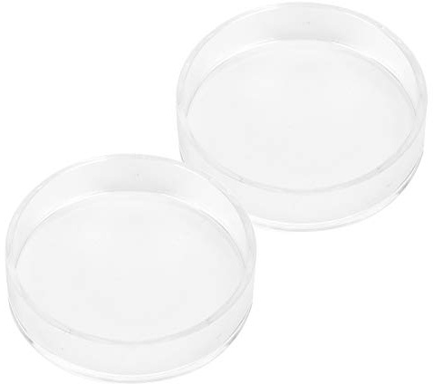 Acouto Plato de Alimentación para Acuario, Plato Acrílico para Alimentación de Camarones, Recipiente de 7cm de Diámetro para Pecera, Camarones y Tortugas, 2 uds.