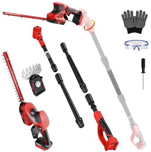 Taille-Haie Télescopique Batterie 3 in 1 Compatible avec Milwaukee 18V | sans Batterie Cisailles à arbustes électriques Sculpte Haie et Taille Taille haie sans Fil avec Lame, Tête Pivotante 180°