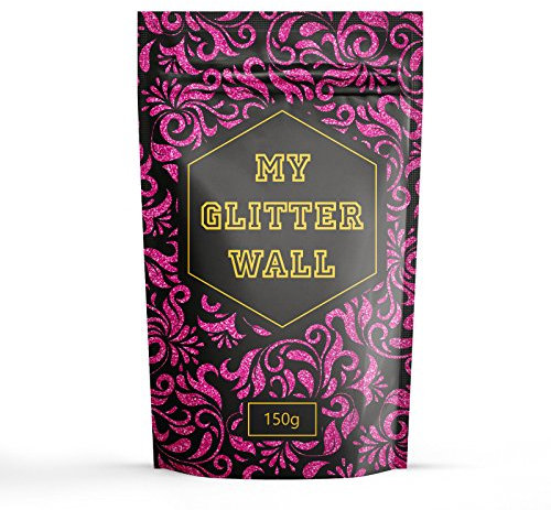 Hot Pink 150G My Glitter Wall Glitter for Emulsion Paint + Socket - Glittery Wall Decorations - Paint Additive for Ceilings, Wood, Matt, Gloss - Perfect for Indoors and Outdoors Set