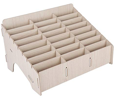 24 Grids Wooden Storage Box Mobile Phone Management Racks Desk Tidy for Watches, Wallets, Coins, Keys Accessories Organizer Storage Container
