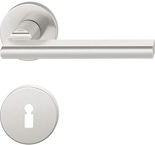 FSB Drückergarnitur 12 1035 ASL auf Rosette BB, silber eloxiert