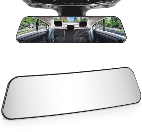 JOYTUTUS Auto Rückspiegel, Universal Auto Panorama Rückspiegel, Blendschutz Auto Innenspiegel zum Aufstecken, Weitwinkel Spiegel für Autos, SUVs, Lkw, Pkw, Transparent(300 x 75 mm)