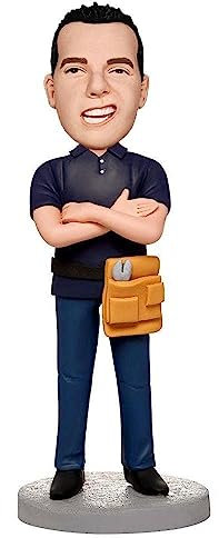mydedor Benutzerdefinierte Bobble-Heads Figur Kundenspezifische Puppe, Elektriker benutzerdefinierte Wackelkopf, Wackelkopf Figuren Handgemachte personalisierte Skulptur Geschenk für Mann