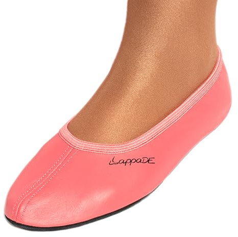 Lappade Rouge Saumon Chaussures de Gymnastique, Chaussons, Chaussons de Gymnastique avec Semelle en Cuir Taille 39