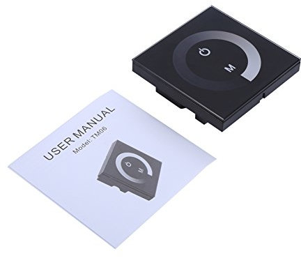 Uadme Dimmer, Pannello a Sfioramento Monocolore Dimmer Controller per Interruttori a Parete Striscia Luminosa a LED DC 12V-24V(Nero)