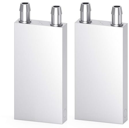 CLDIY Blocco di raffreddamento ad acqua in alluminio, dissipatore d'acqua liquida, sistema di dissipatore di calore per PC, computer, dissipatore di calore CPU, testa endottermica, argento (40 mm x 80