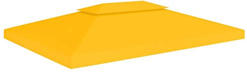Homgoday Toit de rechange pour pavillon - Bâche de rechange pour pavillon - 310 g/m² - 4 x 3 m - Jaune