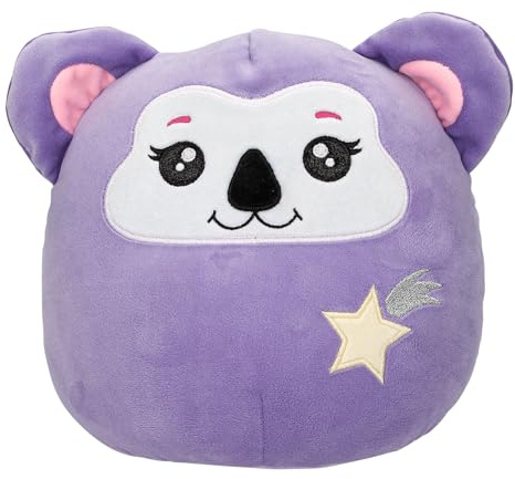 Depesche 13041 Ylvi Swoppies - Peluche Koala en Lilas, avec Effet Lumineux, étoile filante et Oreilles Rondes, Peluche d'environ 20 cm