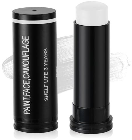 Aomig Pintura Facial en Barra, Palos Maquillaje Blanco Halloween, Pintura Facial de Camuflaje, Portátil Palos de Maquillaje para Fiestas de Disfraces de Halloween Maquillaje Efectos Especiales