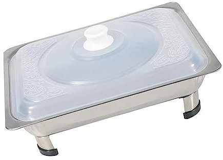 TOYANDONA Square Buffet Tray and Stainless Steel Buffet Dishes Storage Holder Versatile Four-Legged Food Plate for Restaurant Catering and