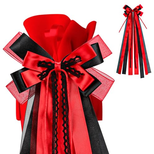 Cornet d'écolier pour fille et garçon - Nœud - Décoration de sac d'école - Nœud - Sacs à sucre - Kit de bricolage pour la rentrée des classes - Rouge