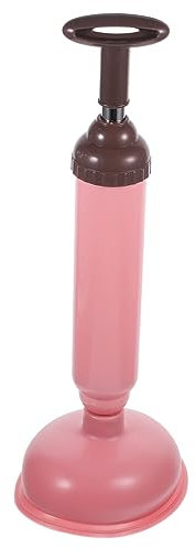 Lurrose Ventouse Domestique Rose en PVC et Acier Inoxydable pour Toilettes