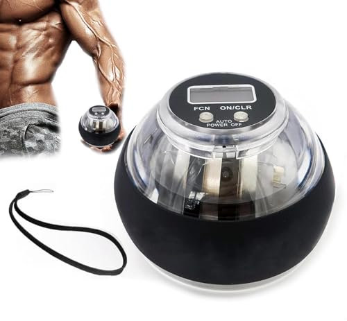 Curaball Hand Exerciser – Handgelenkstrainer-Ball, automatisch startender Handgelenktrainer, gyroskopischer Unterarmtrainer mit LED-Leuchten zur Stärkung von Armen, Fingern und Muskeln