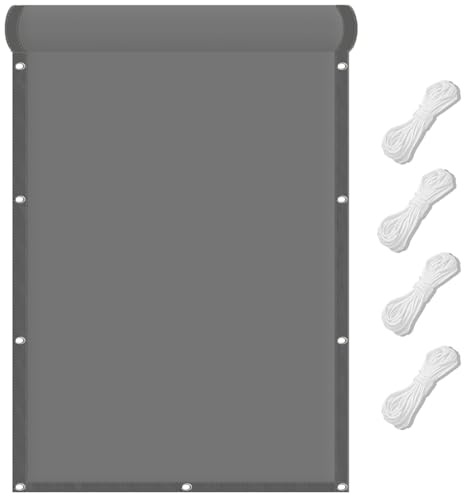 Rektangelskuggsegel 110 x 900 cm Vattentät Anti-Uv-Material Som Är Regntätt Och Andas för Växthus Och Poolterrasser, Ljusgrå