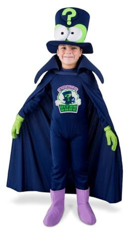 My Other Me - Disfraz para niño Enigma azul con sombrero, mono, capa, guantes y cubrebotas talla 4-5 años. Todo un reto para los curiosos más pequeños