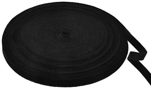 Black Bias Binding Tape for Sewing, 45m x 12mm Cotton Webbing Bunting Herringbone Twill Tapes Ribbon for DIY Craft Home Decor