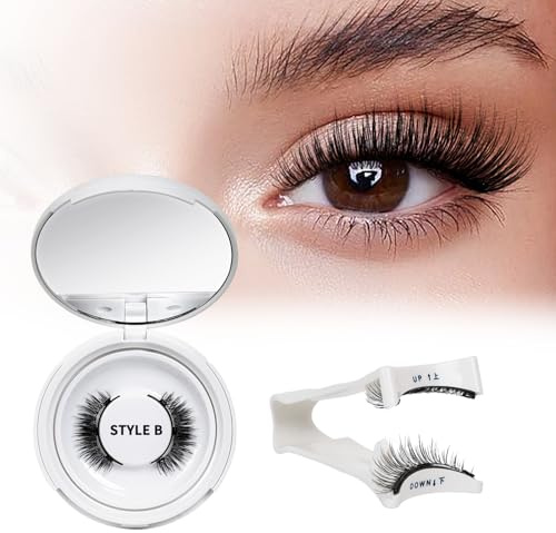 Pestañas Postizas Magneticas de larga duración, Pestañas Magneticas riutilizzabili con applicatore, Aspecto de Pestañas Magneticas Naturales, No requiere pegamento, fácil de colocar (Style B)