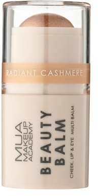 MUA Beauty Balm, Radiant Cashmere, Multi-Use Face Balm (Pack of 1) | Gold Highlight Shade, For Cheeks, Lips & Eyes, Enriched with Shea Butter & Vitamin E, Vegan & Cruelty Free