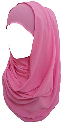Lina & Lily Bufanda hijab para mujer musulmana, Tela de Bubble Chiffon opaco y ligero (Rosa Claro)