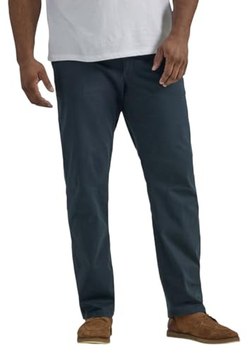 Lee Herren Big & Tall Extreme Motion Flat Front Regular Straight Pant Unterhose, Navy, 46W / 29L