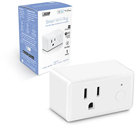 Feit Electric Smart Wi-Fi Plug, Works with Alexa and Google Home, No hub Required, 2.4 Ghz Network Only, Remote Control from Anywhere 15 Amp, Indoor Outlet for Home Appliances
