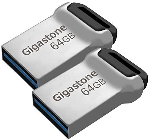 GIGASTONE 64GB Nano Flash-Laufwerk (2 Stück) Z90 USB 3.2 Gen 1, 120MB/s UltraSchnell, Mini, Metalldesign, Datenspeicherung, Backup für PC/Mac/TV/Auto, USB 2.0/3.0/3.1 Kompatibel