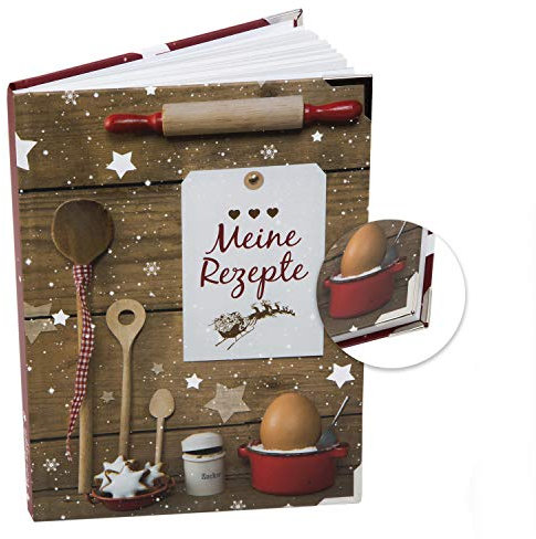 Logbuch-Verlag DIY Rezeptbuch MEINE REZEPTE weihnachtlich - Backbuch zum Selberschreiben blanko für Weihnachtsplätzchen Geschenk Weihnachten