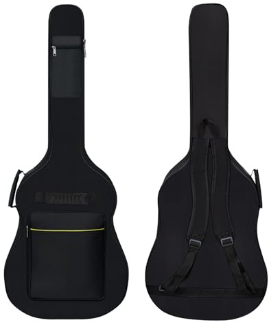 diboer Acoustic Guitar Bag Thick Padding Waterproof Dual Adjustable Shoulder Strap Guitar Case Gig Bag with Back Hanger Loop Thickening Sponge Padding Fit 39-41 Inch Guitar