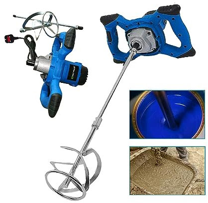 Mortar Mixer, 2600W Anti-Slip Handheld 6-Speed Electric Mixer for Stirring Plaster Mortar Paint Cement Grout Mix Stirrer Paddle Mixer