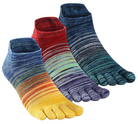 TikMox Crew Toe Sock, Cotton Ankle sock, Arch Support, Running Five-Toe Design for Sports Enthusiasts for Men & Women(3pairs)