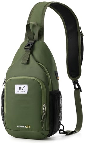 SKYSPER Brusttasche Schultertasche Herren Sling Bag Klein Crossbody Bags Männer Damen Leicht Umhängetasche Wandern Outdoor Reisen, URBANX7 Brusttaschen