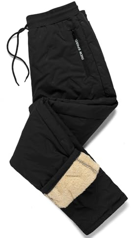 LBL Leading the Better Life Men's Sherpa Lined Athletic Sweatpants Winter Warm Fleece Pants Black M