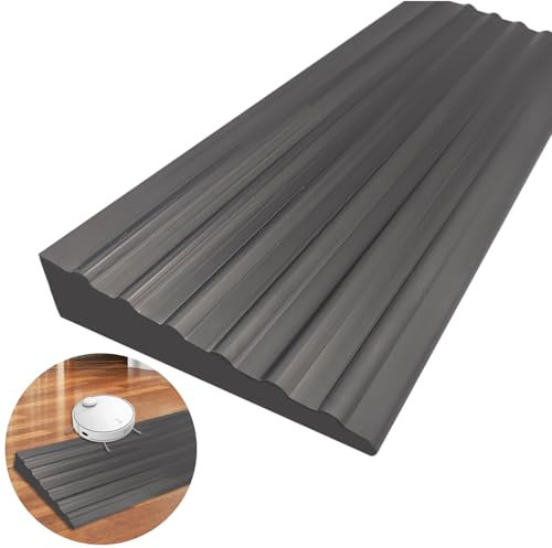 Beatific Rampa per soglia da porta, 100 x 7 x 1,5 cm, in PVC, antiscivolo, per sedia a rotelle, profilo di transizione, autoadesiva, rampa per sedia a rotelle, robot, scooter (nero)