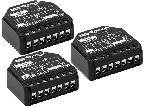 Shelly Plus 2PM Gen3-3 Stück | 2-Kanäle Smart Relais Schalter | WLAN-Repeater und Bluetooth-Gateway | Rollladen- und Lamellenwinkelsteuerung | ohne Hub | kompatibel mit Sprachassistenten