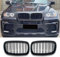 Hengjiayao E70 Black Riñones Rejilla del radiador para BMW X5 X6 E70 E71 parrilla riñón doble puente Sport brillante negro delantera 2007-2013(For E70 E71 2007-2013)