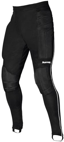 Buffon - Goalkeeper Pants for Kids and Youth, Champion Long Padded Soccer Goalie Pants with Protective Padding (US, Numeric, 6, Regular, Black)