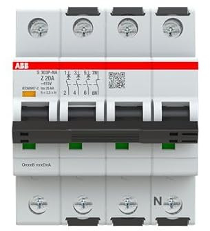 ABB S300P Leitungsschutzschalter Typ Z, Pol 3+N 20A 415V, Abschaltvermögen 25 kA System Pro M Compact
